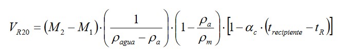 Ecuación Volumen a 20°C